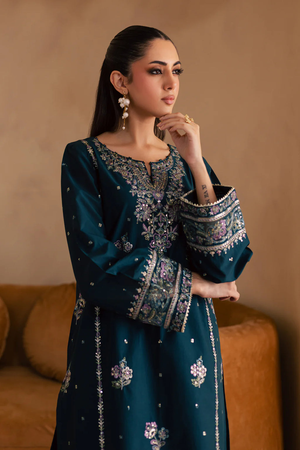 Robeenia - 2Pc Embroidered Dress