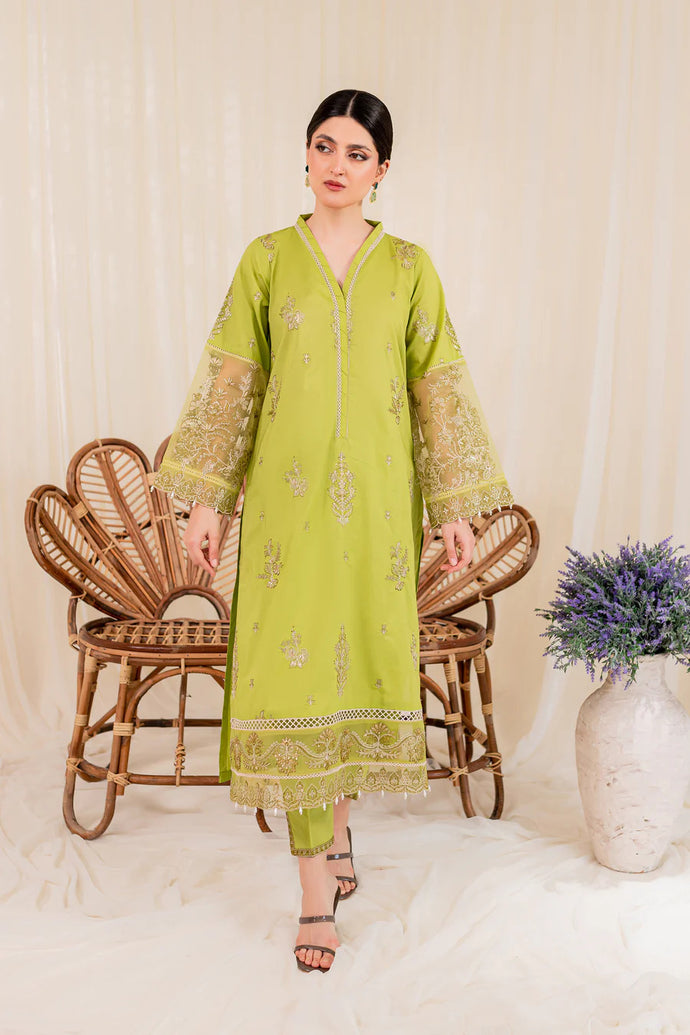 LIME-JAY 2PC- Embroidered Stitched Outfit