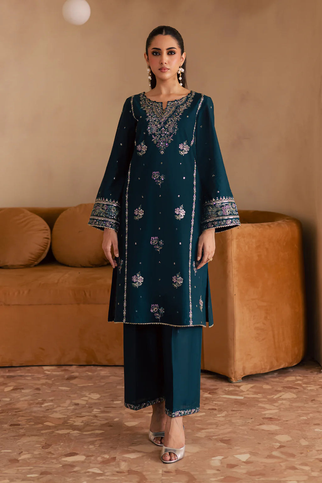 Robeenia - 2Pc Embroidered Dress