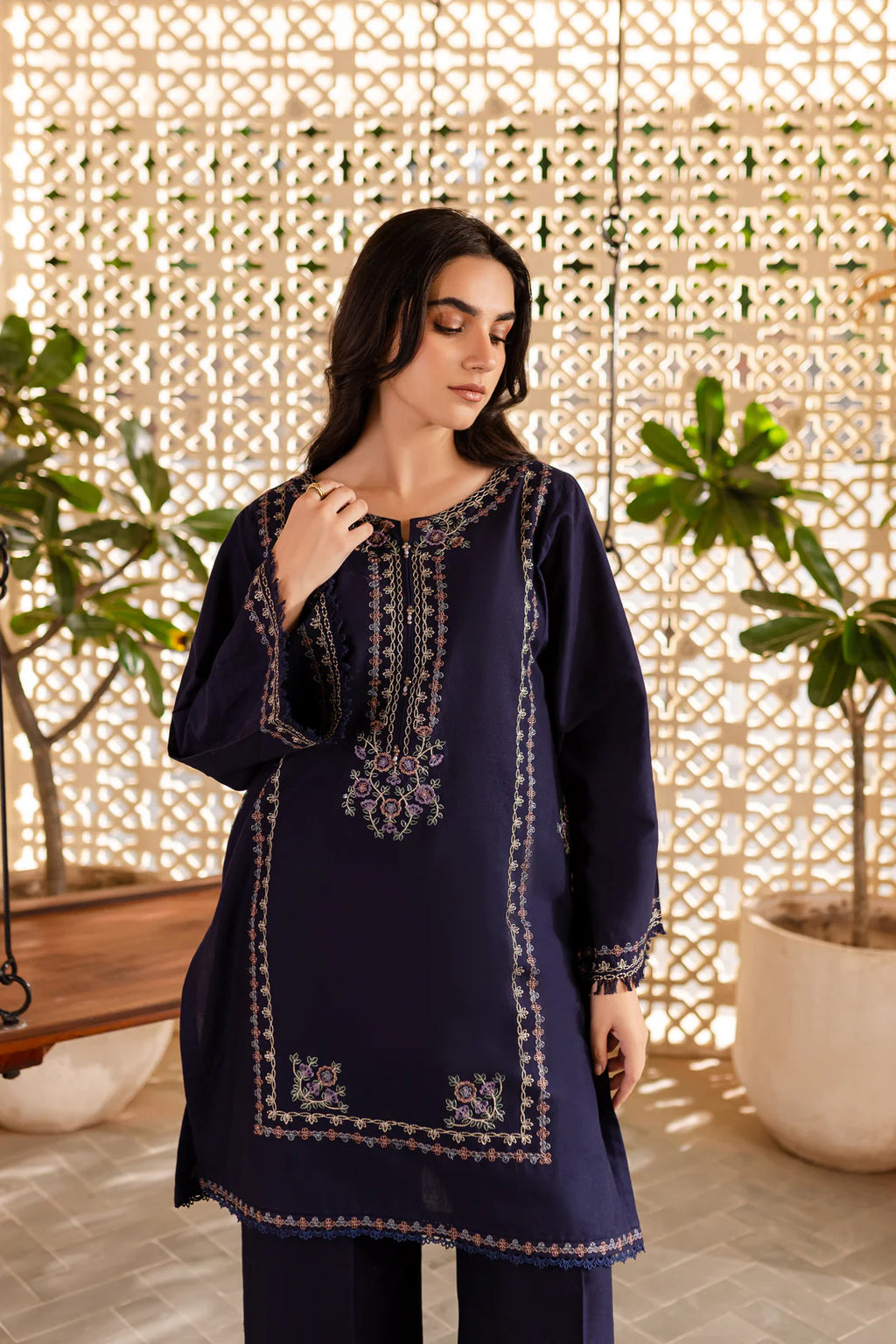Midnight - 2Pc Embroidered Dress
