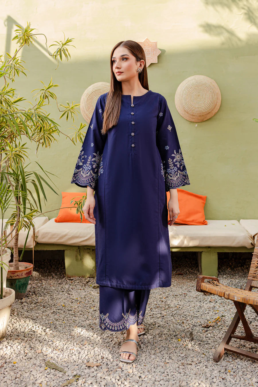 Blue Vanda - 2Pc Embroidered Dress