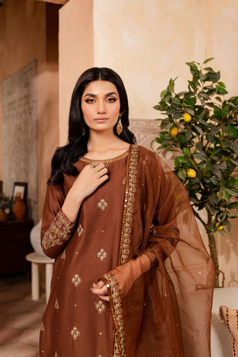 Flumee - 2Pc Embroidered Dress