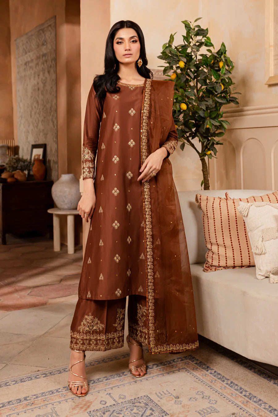 Flumee - 2Pc Embroidered Dress