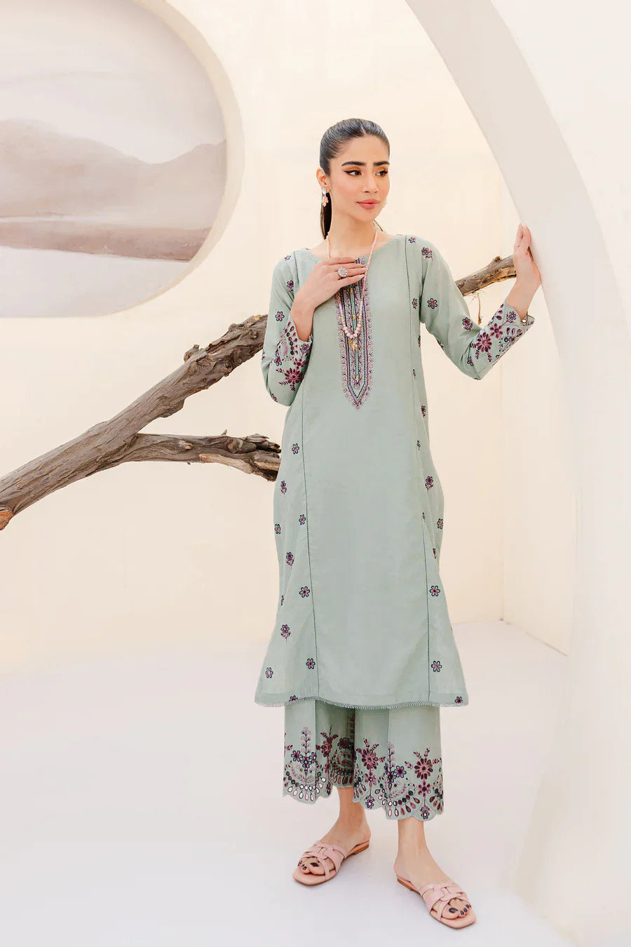 Finch - 2Pc Embroidered Dress