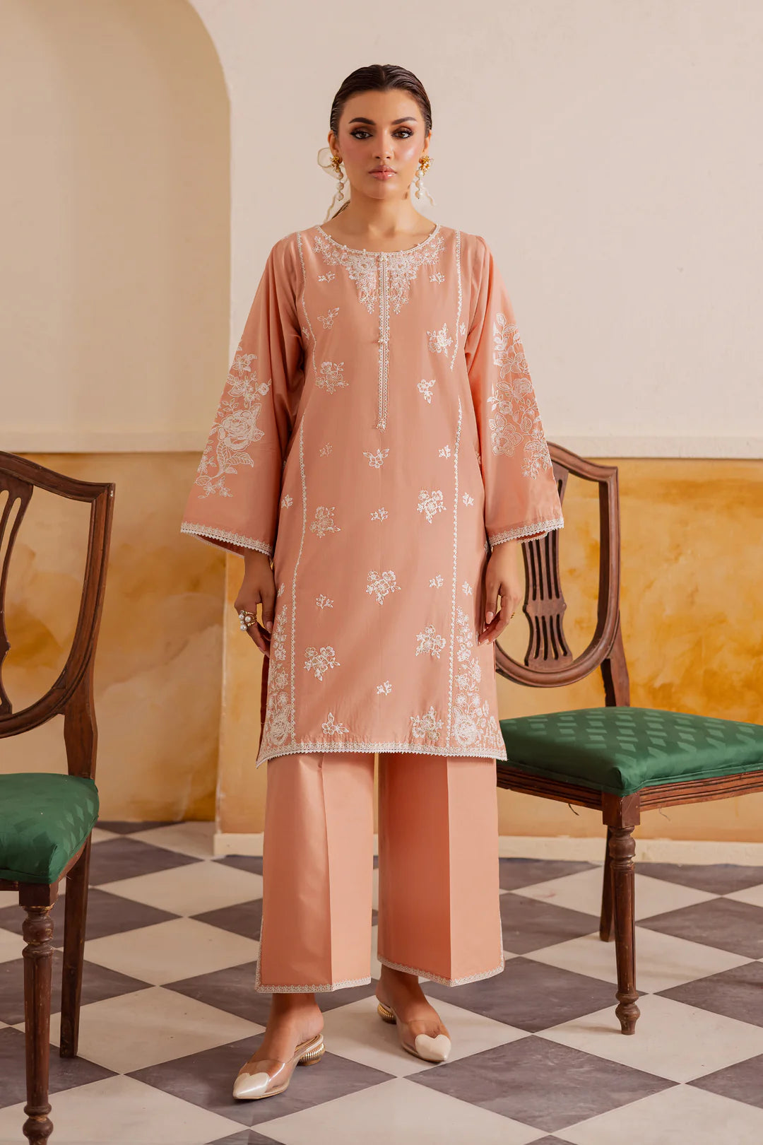 Citrine - 2Pc Embroidered Dress