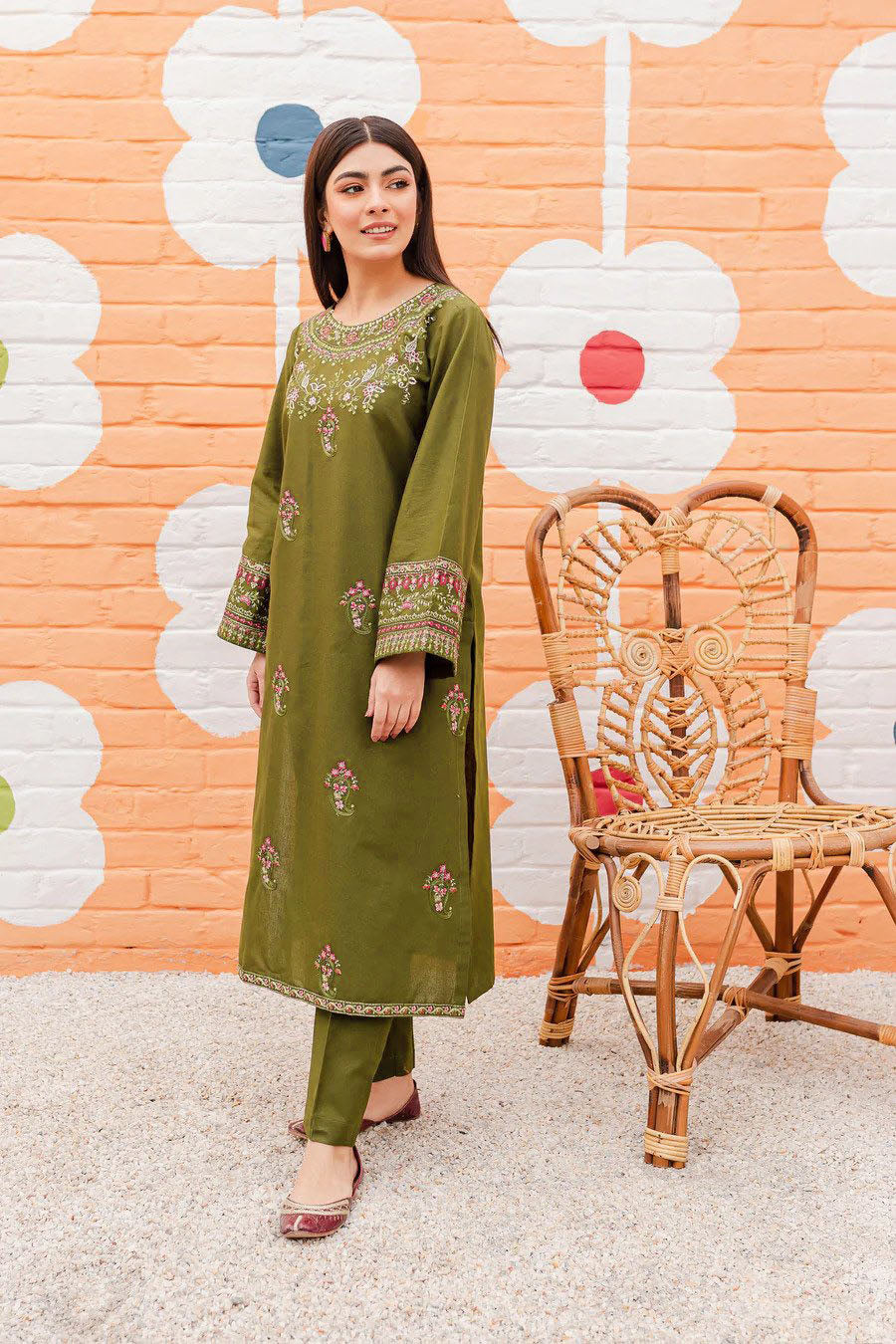 Hina - 2Pc Embroidered Dress