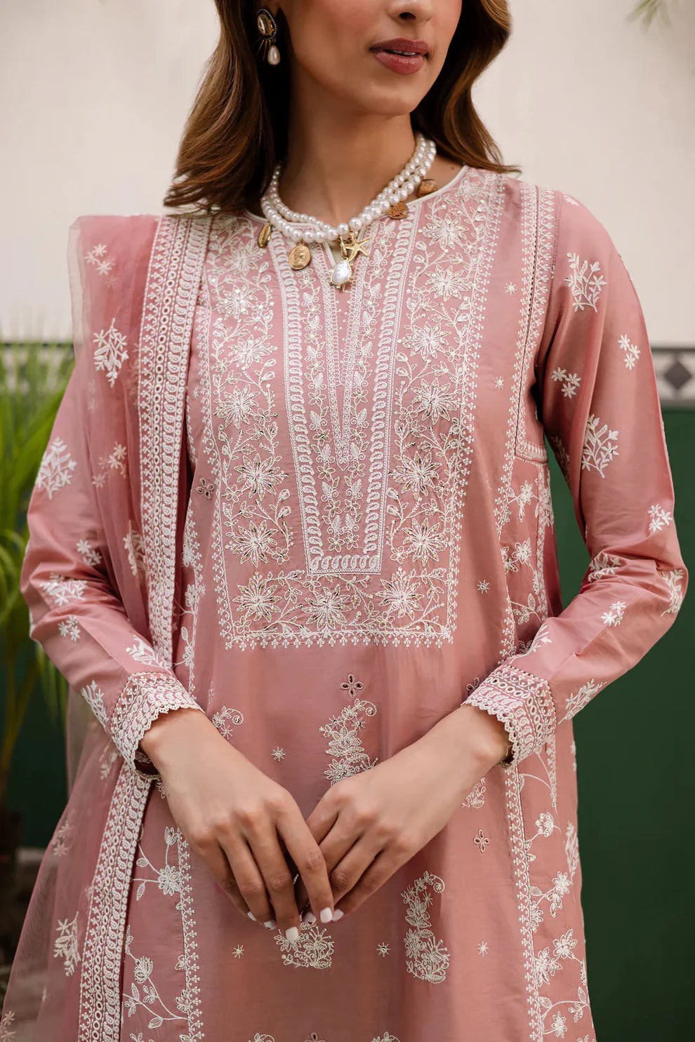 PayPink - 3Pc Embroidered Dress