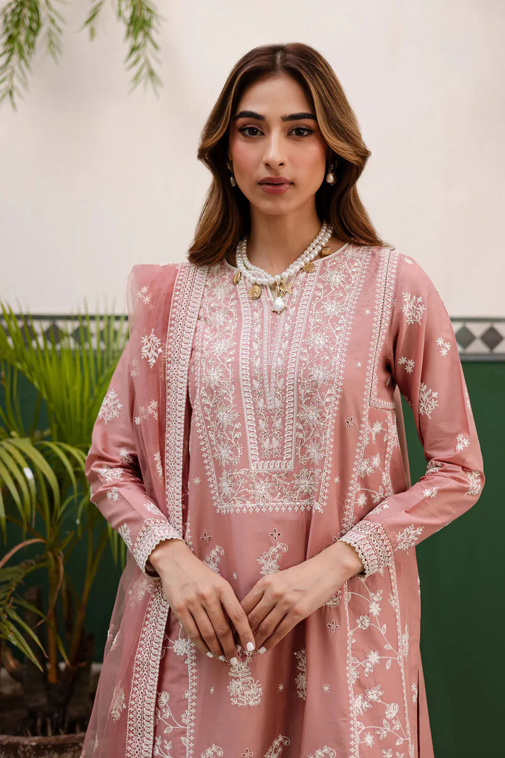 PayPink - 3Pc Embroidered Dress