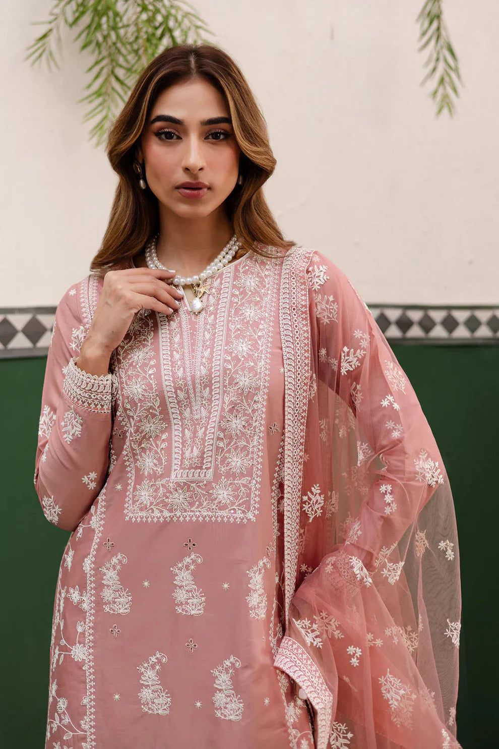 PayPink - 3Pc Embroidered Dress