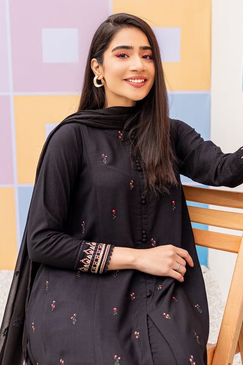 Black Bee - 3Pc Embroidered Dress