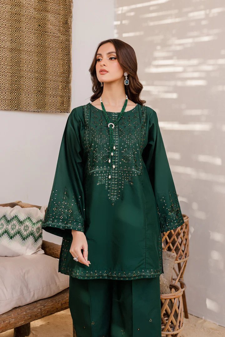 Emerald - 2Pc Embroidered Dress