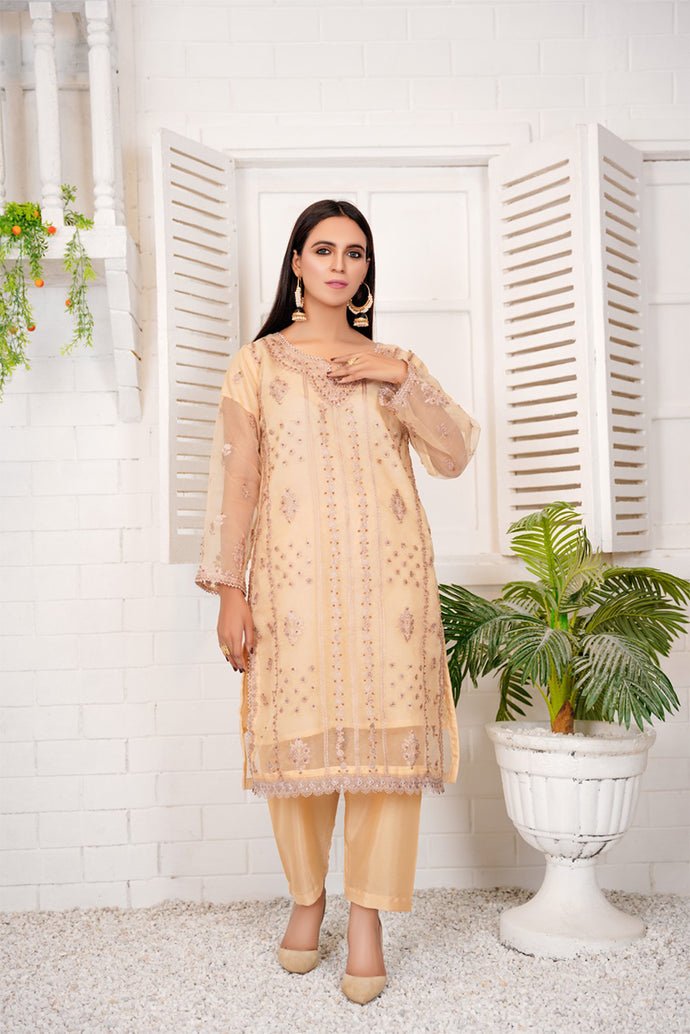 02-PC Premium Embroidered Suit  Organza