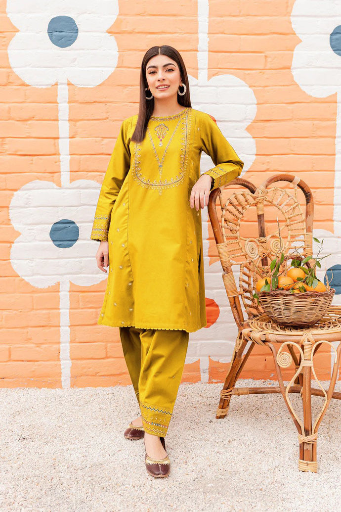 Kashmala 2PC-Cotton Stuff Embroidered Stitched Outfit